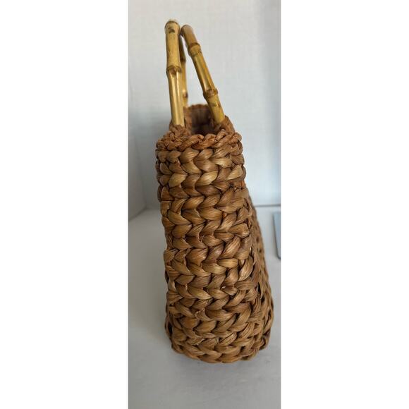 NEW Women’s Rectangular Style Woven Rattan Handbag - Picture 2 of 9